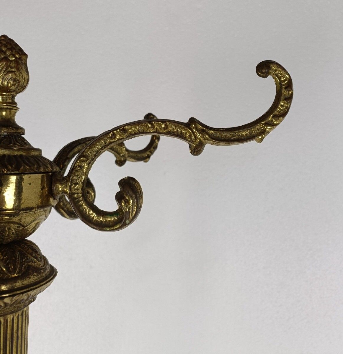 Mid Century Modern Cast Brass Hall Tree Coat Hat Rack Marble Base Eyecatcher Pin photo vintage