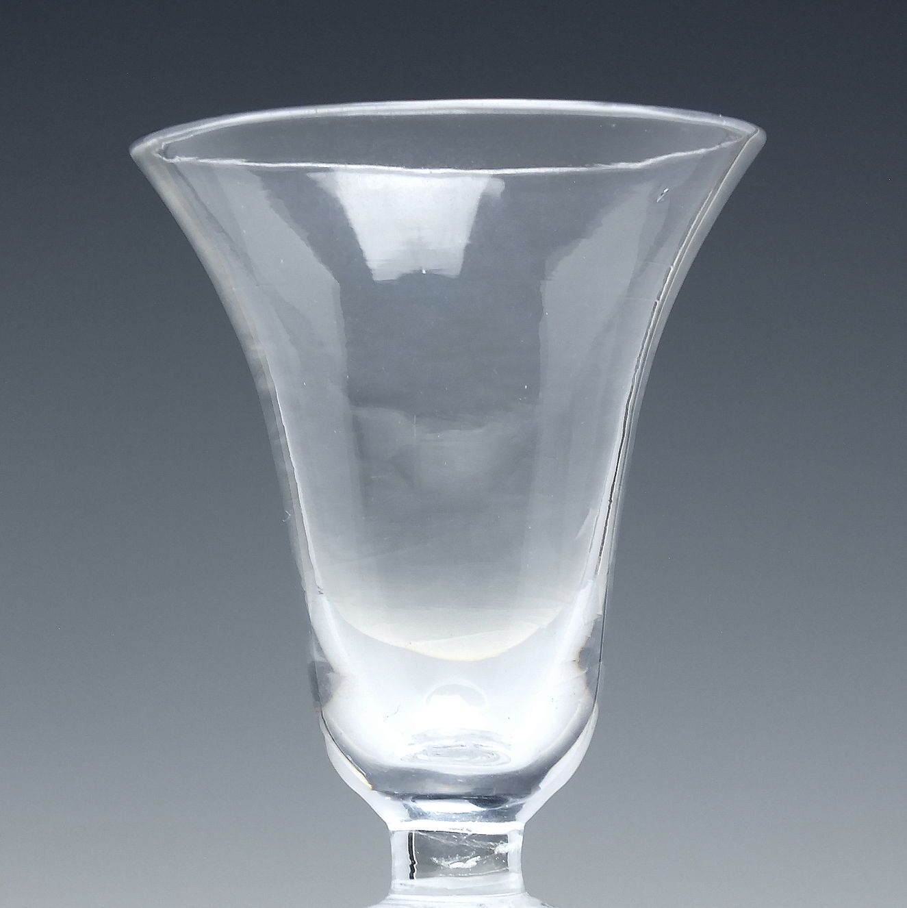 18th Century Bell Bowl Double Knop Air Twist Wine Glass C1750 photo for sale