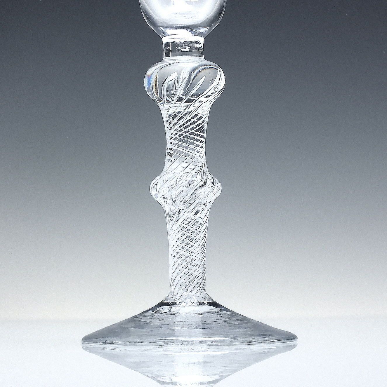 18th Century Bell Bowl Double Knop Air Twist Wine Glass C1750 photo Home Decor