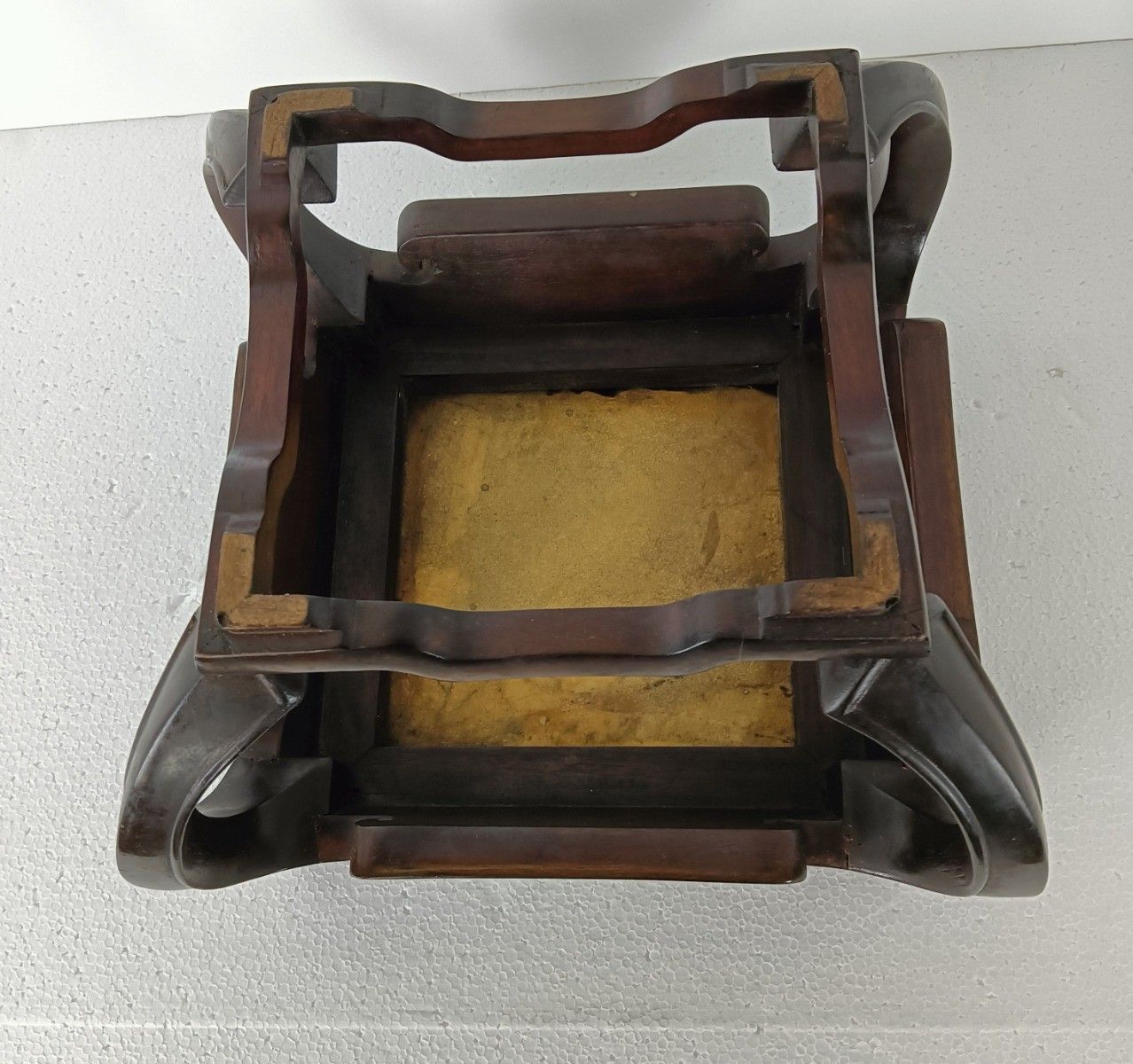 Small Gorgeous Low Chinese Side Bonsai Table Marble Top Mother Of Pearl Wood Vin photo buy
