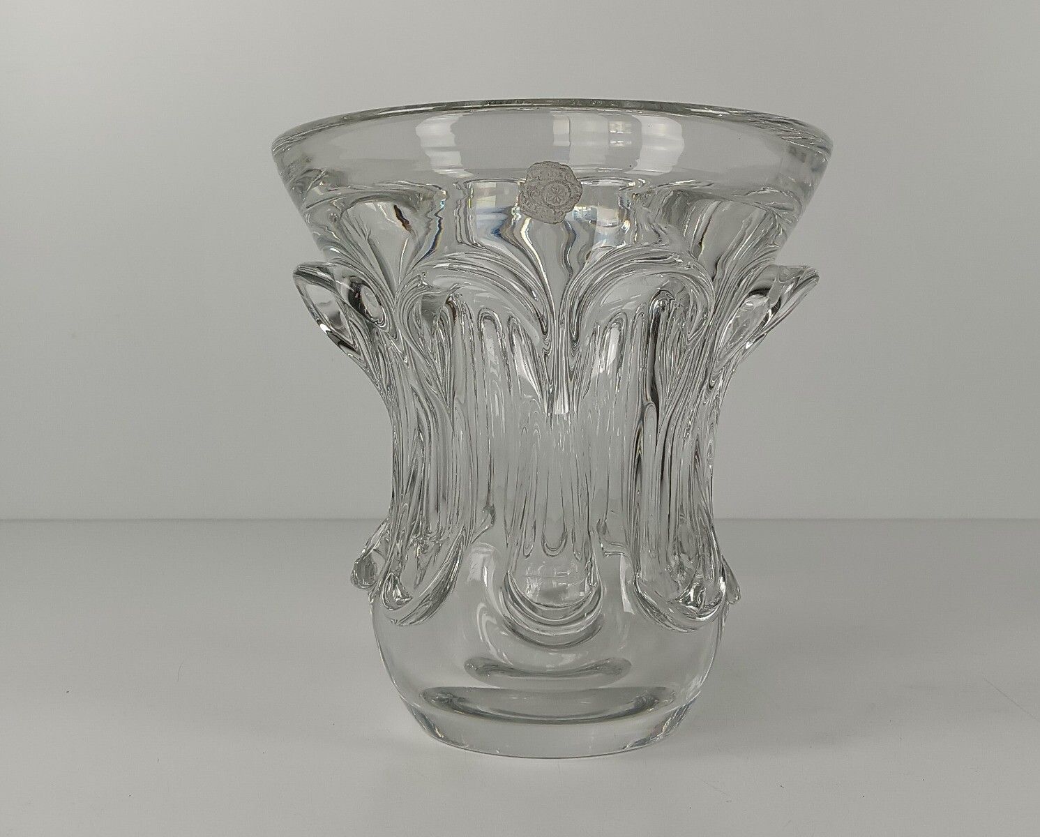 Luxurious Val St Lambert Crystal Large Vase Art Glass Art Deco Vintage Belgian D photo 425.0