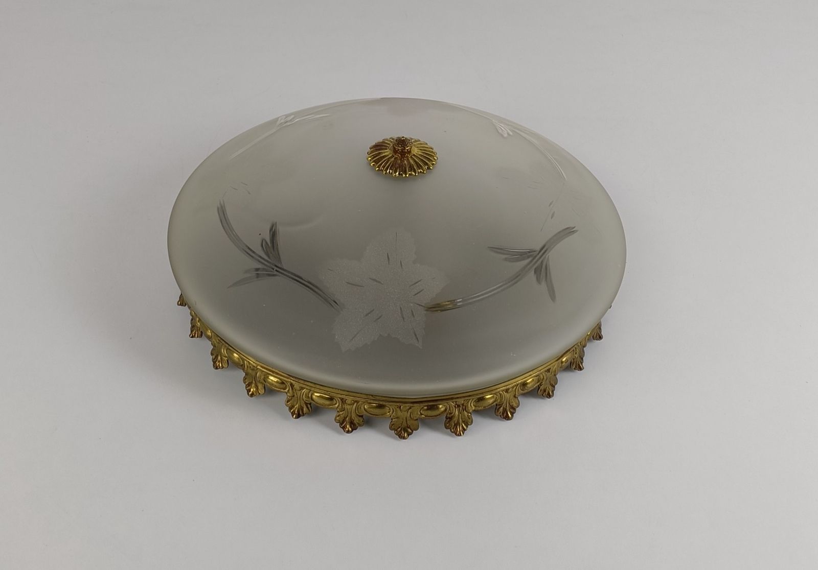 Gorgeous French Ceiling Lamp Fixture Plafonniere Ornate  Flower On Shade photo Lighting