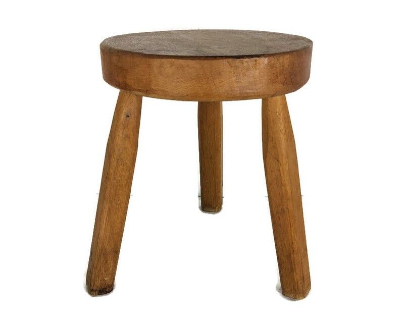 Milking Stool Pedestal Plant Stand Side Table Farmhouse Barn Farmhouse Style Vin