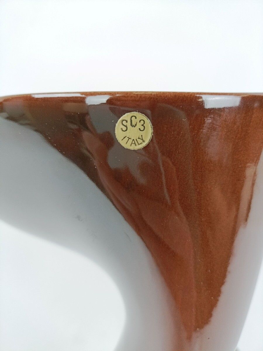 Occato  Gigante & Zambusi Post Modern Vase By Sicart Italy Space Age Twisted Bro photo vintage