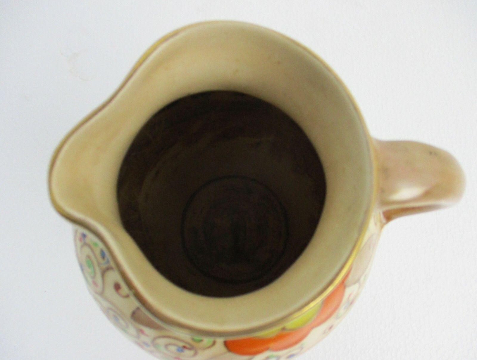 Charlotte Rhead Art Deco Pitcher Jar Ceramic  Bursleyware Hand Painted photo vintage