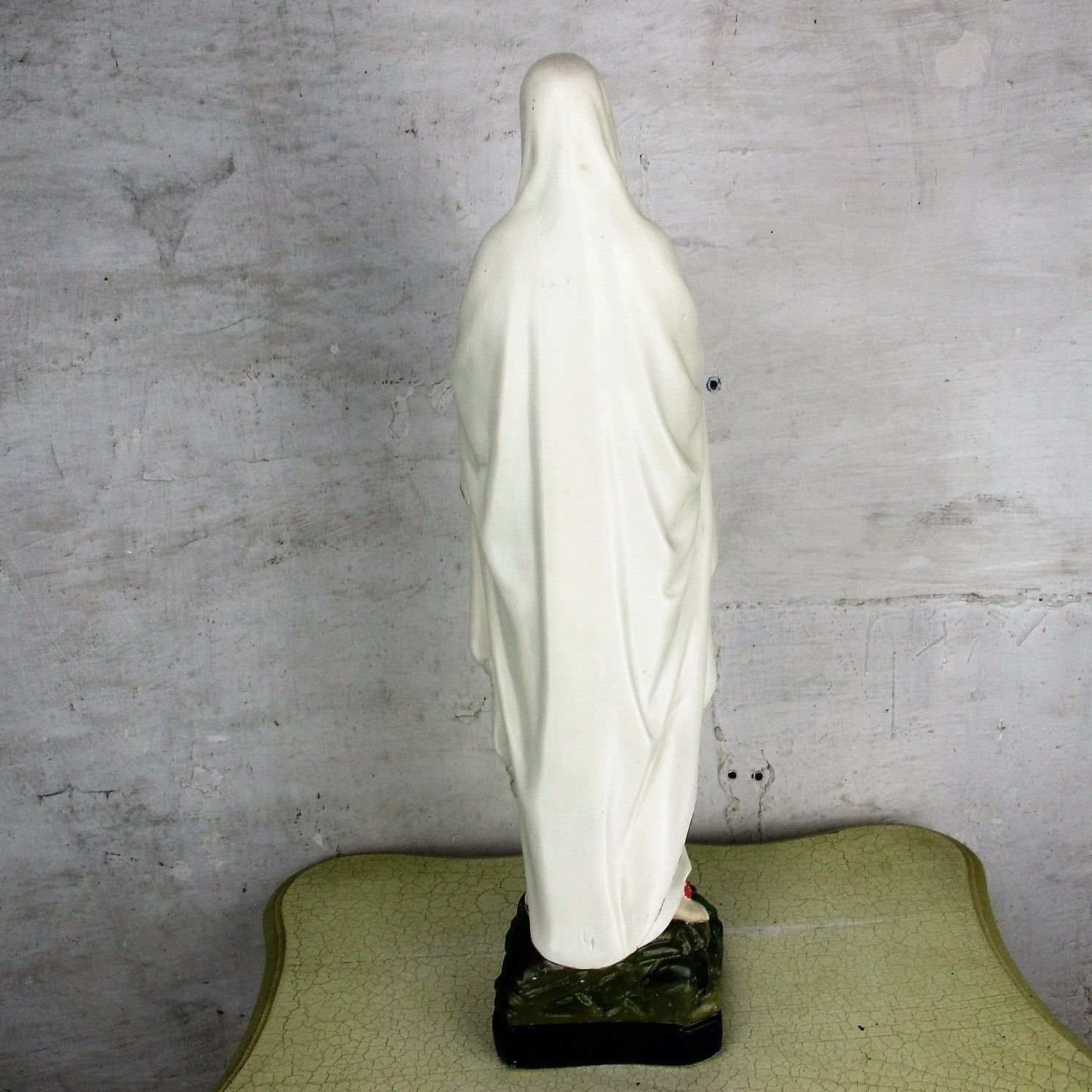Xl Virgin Mary Madonna Our Lady Of Lourdes Plaster Statue Chapel  French 26.37" photo buy