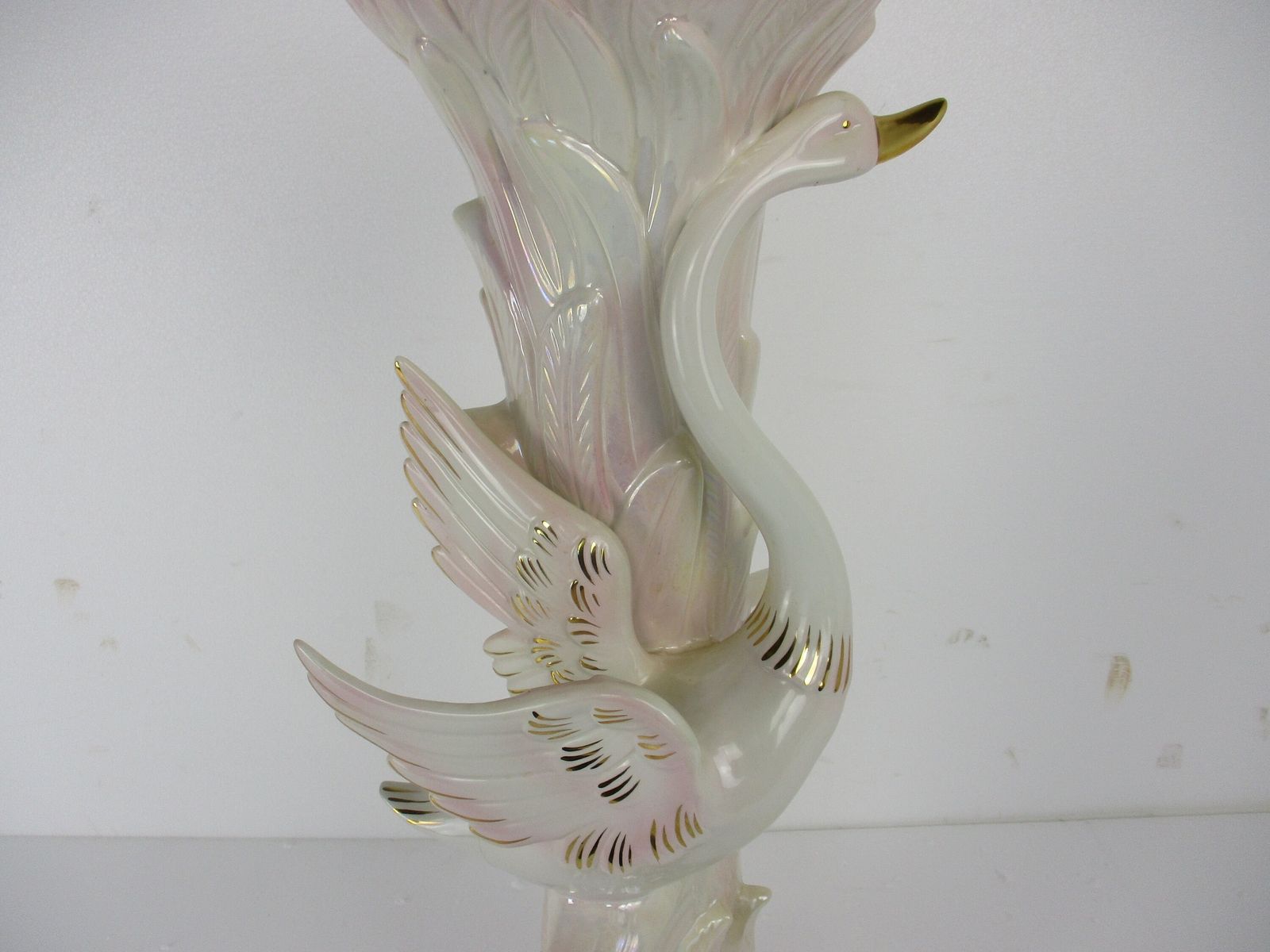 Italian Bassano Pedestal With Planter And  Flowers Italy Marked Lovely Porcelain photo for sale