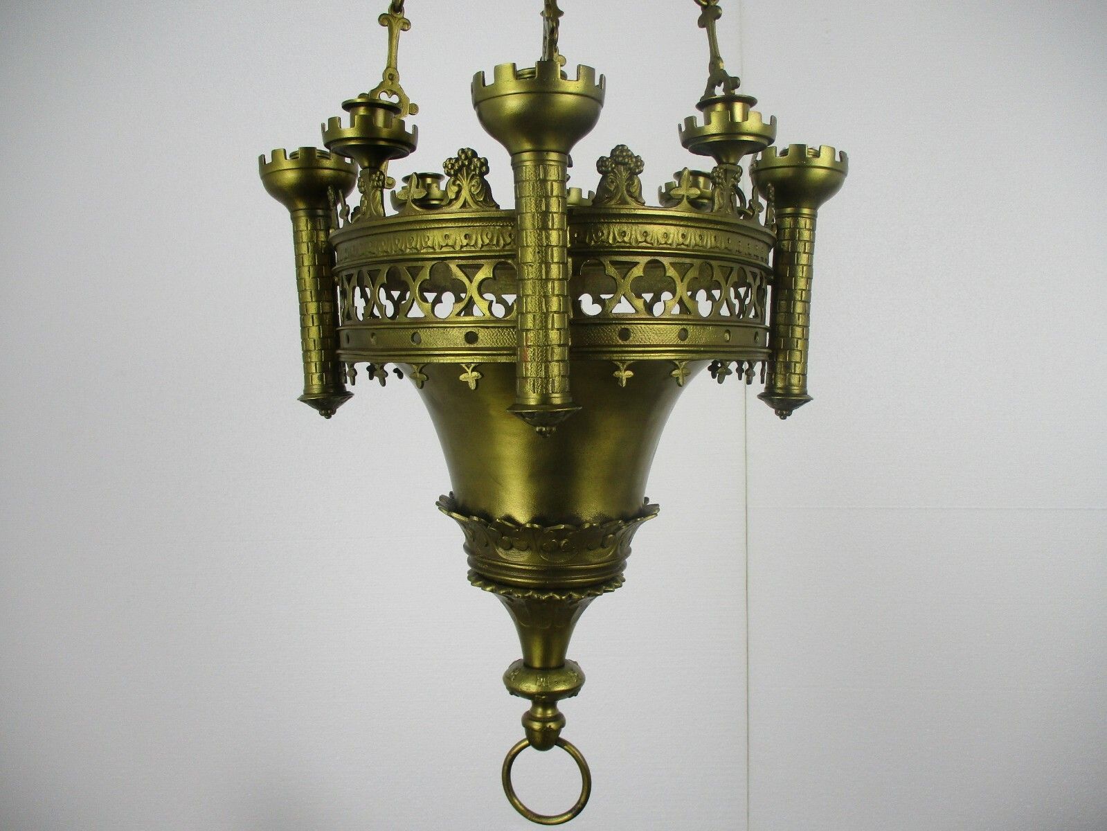 Gothic Castle Chandelier With Candles Bronze & Copper Not Electrified Antique photo Lighting