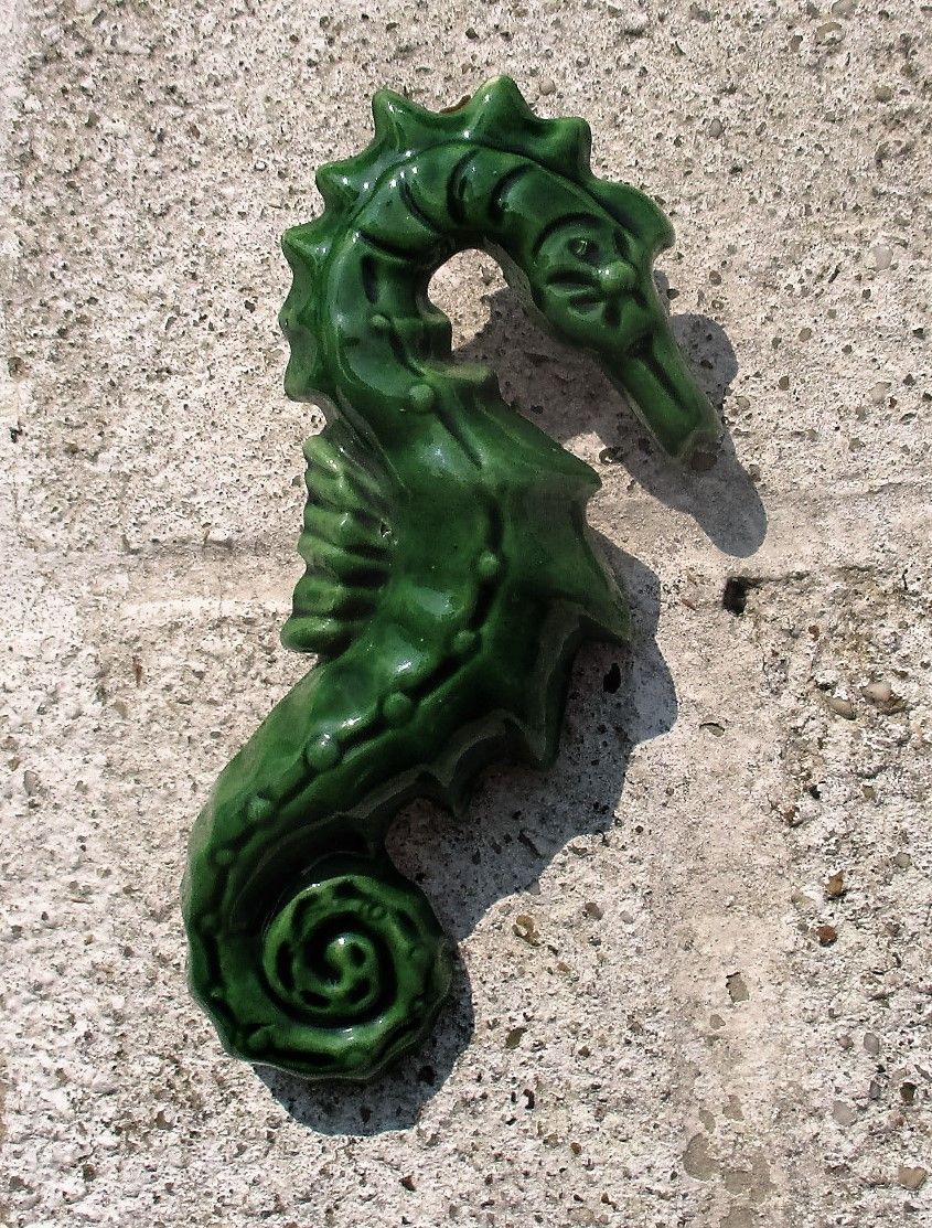 Seahorse Hippocampe Modernist Ceramic Wall Plaque Era Amphora Perignem Vallauris