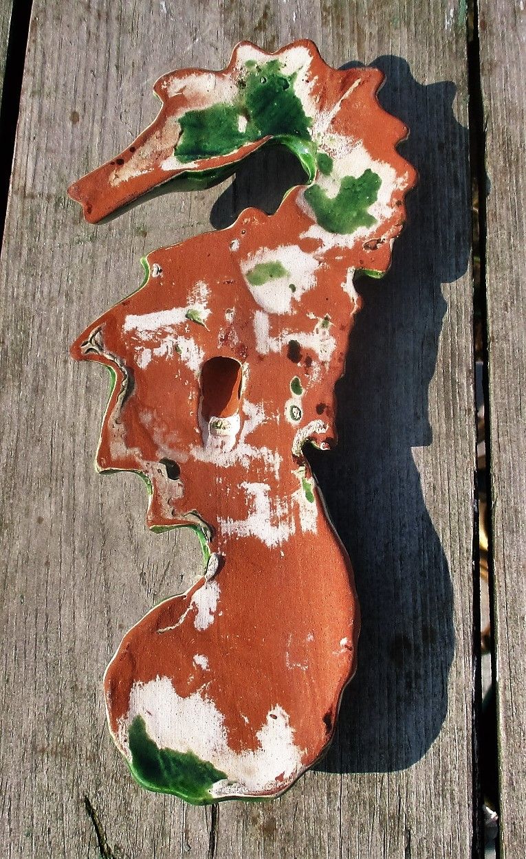 Seahorse Hippocampe Modernist Ceramic Wall Plaque Era Amphora Perignem Vallauris photo 67.0