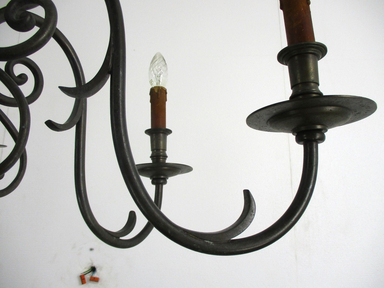 Antique Flemish Dutch Double Chandelier 6 Arms Lights Bronze 19th Century  Wow photo vinterior