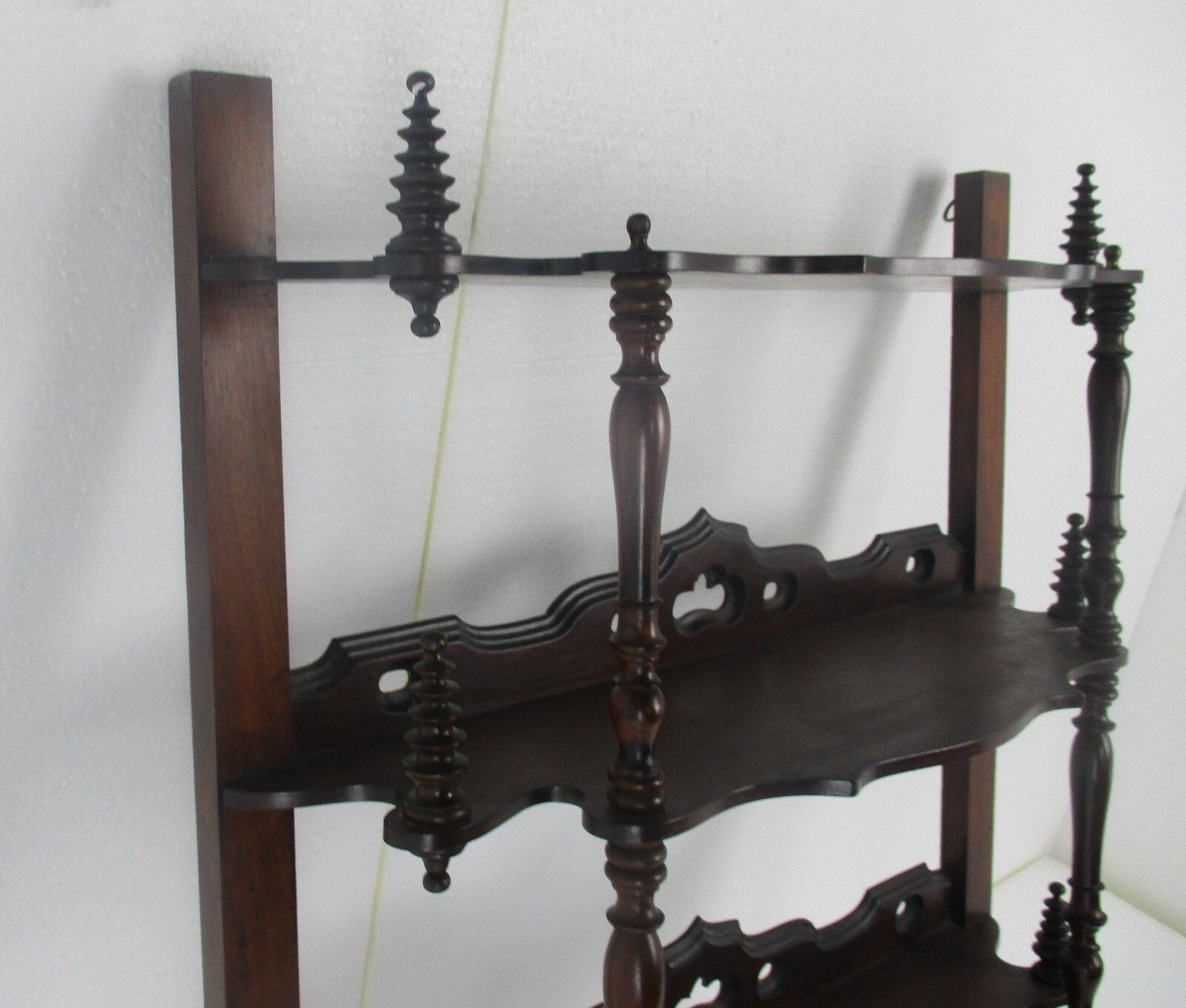 Edwardian Shelf Cabinet Bobbin Spindles Standing And Hanging Wood Gorgeous Htf photo vintage