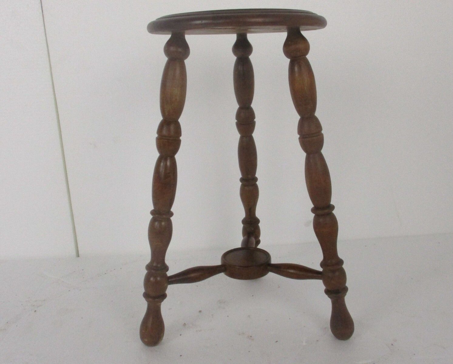 Vintage Hand Carved Wood 2 Tier Milking Stool Pedestal Table Plant Flower Bonsai photo buy
