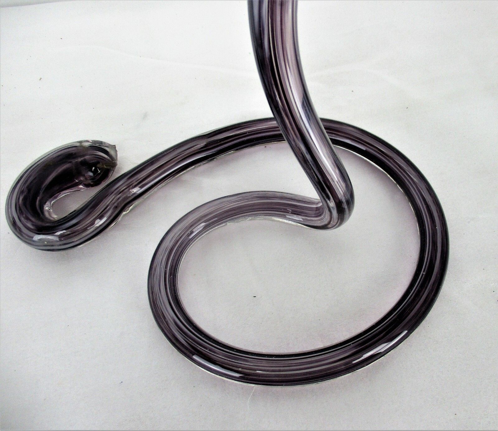 Large Snake Purple Clear Figurine Murano Exotic Art Glass  Rare Italian Italy photo furniture