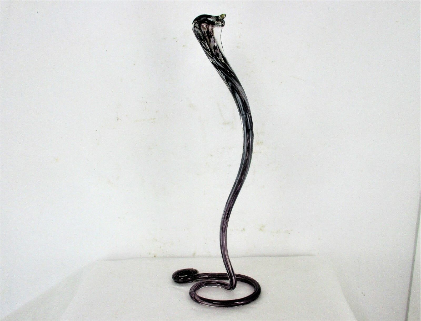 Large Snake Purple Clear Figurine Murano Exotic Art Glass  Rare Italian Italy photo Art