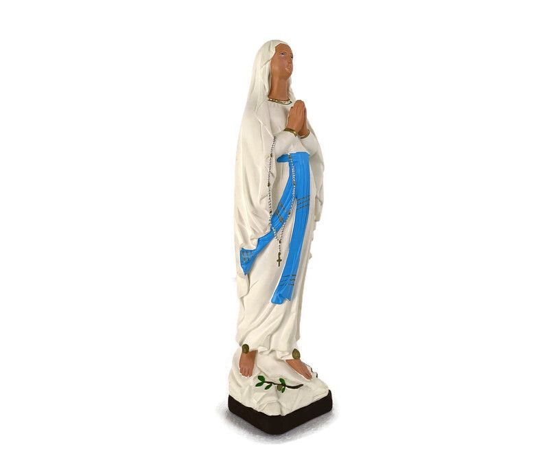 Vintage French Virgin Mary Madonna Our Lady Of Lourdes Plaster Statue