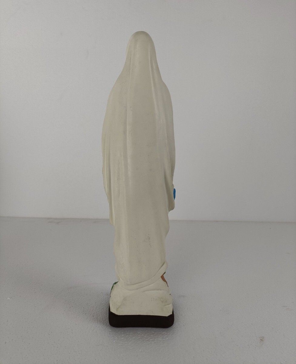 Vintage French Virgin Mary Madonna Our Lady Of Lourdes Plaster Statue photo buy