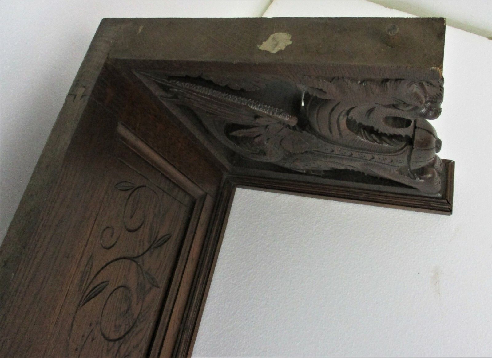 Lion Heads Hand Carved Wood Pediment Ornate Over Door Architectural Reclaimed photo buy