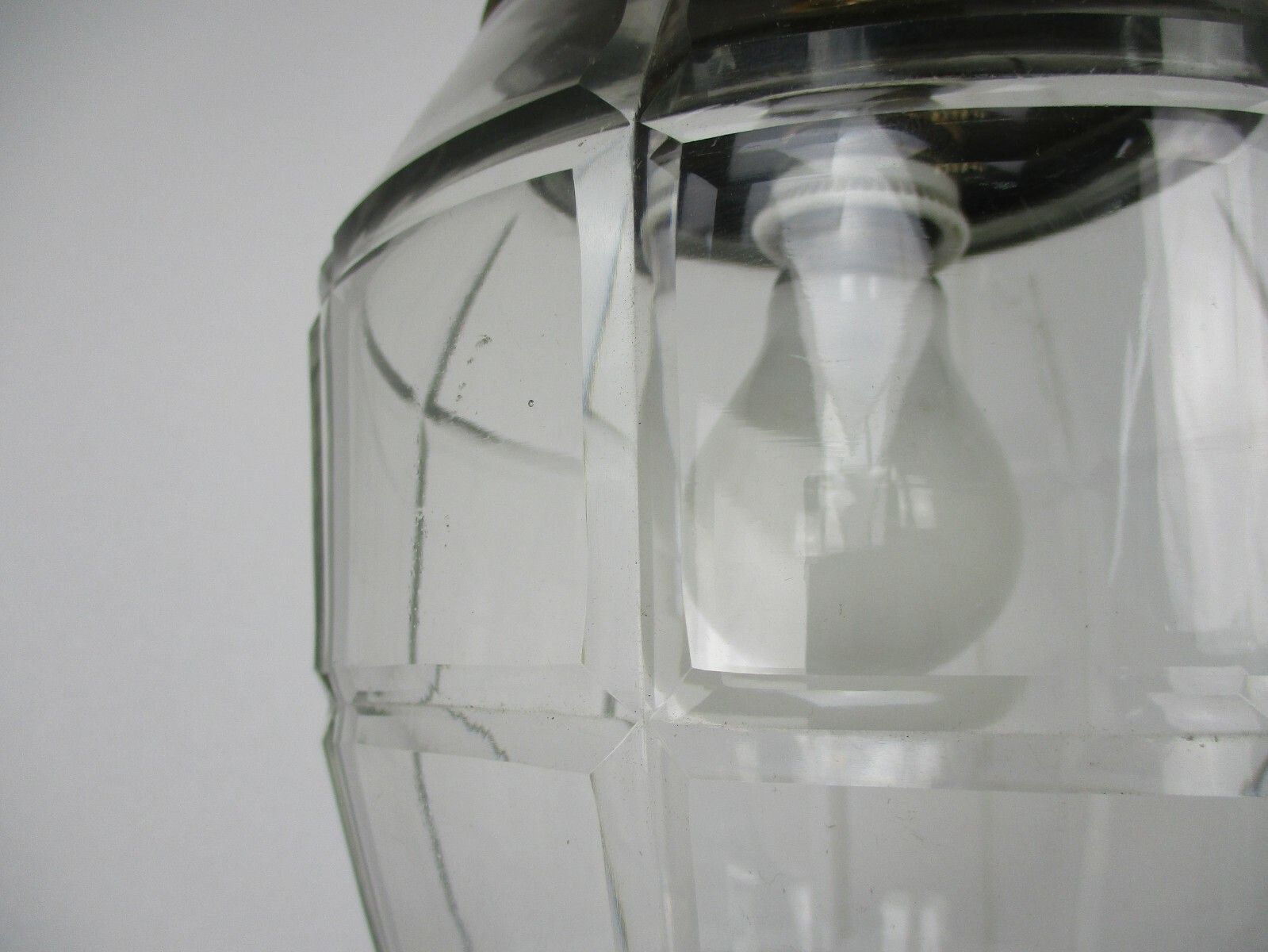 Chandelier Pendant Light Etched  Intaglio Glass  Shadeornate Art Deco Style photo buy
