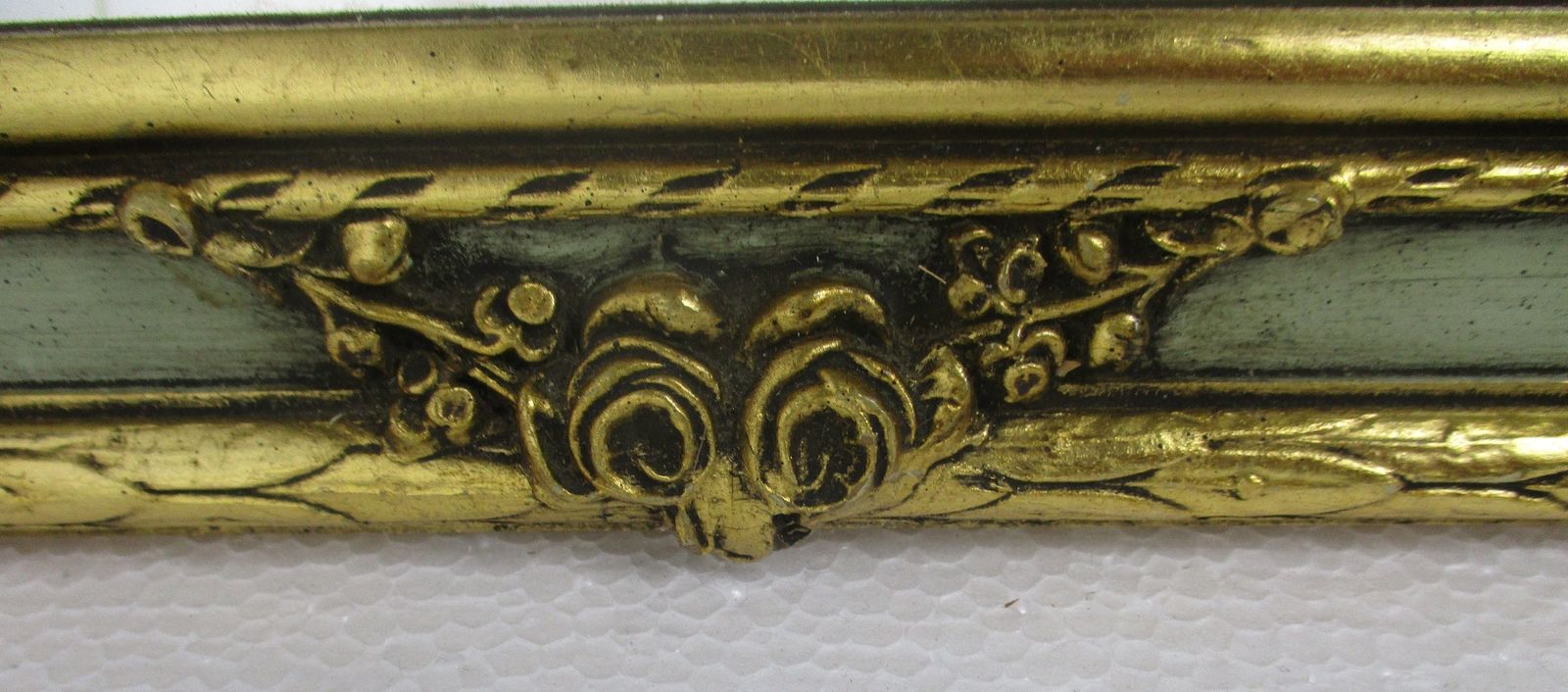 Maison Deknudt Ornate Mirror  Gold Gilded  Blue Ornate Hollywood Regency Rococo photo for sale