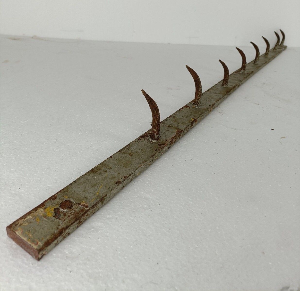 Xl Antique French Butcher Rack Iron  Hooks Primitive Industrial Kitchen Rustic A photo for sale