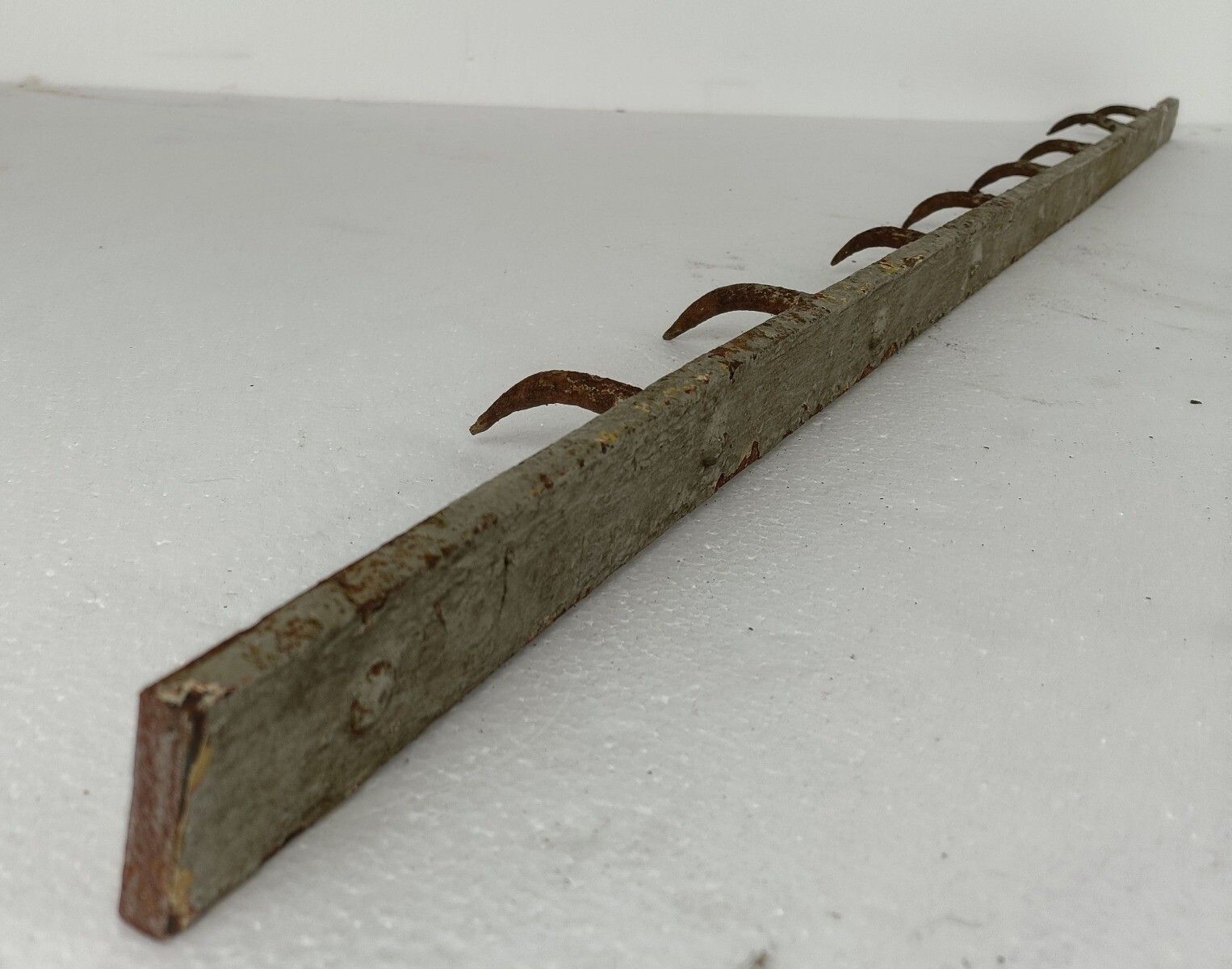 Xl Antique French Butcher Rack Iron  Hooks Primitive Industrial Kitchen Rustic A photo 202.0