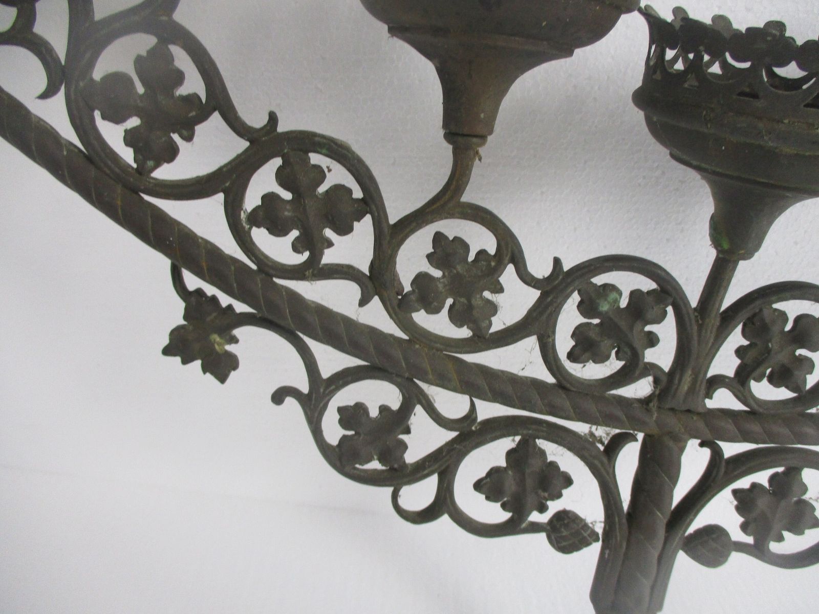 Antique Candelabra Candle Holder 7 Arms Church Chapel Brass Large photo furniture