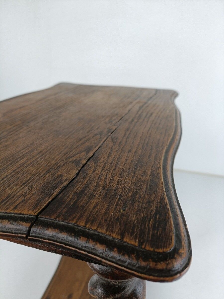 Barley Twist Wooden Side Table Desk Two Tier Barn Country Style Mid Century Engl photo vintage