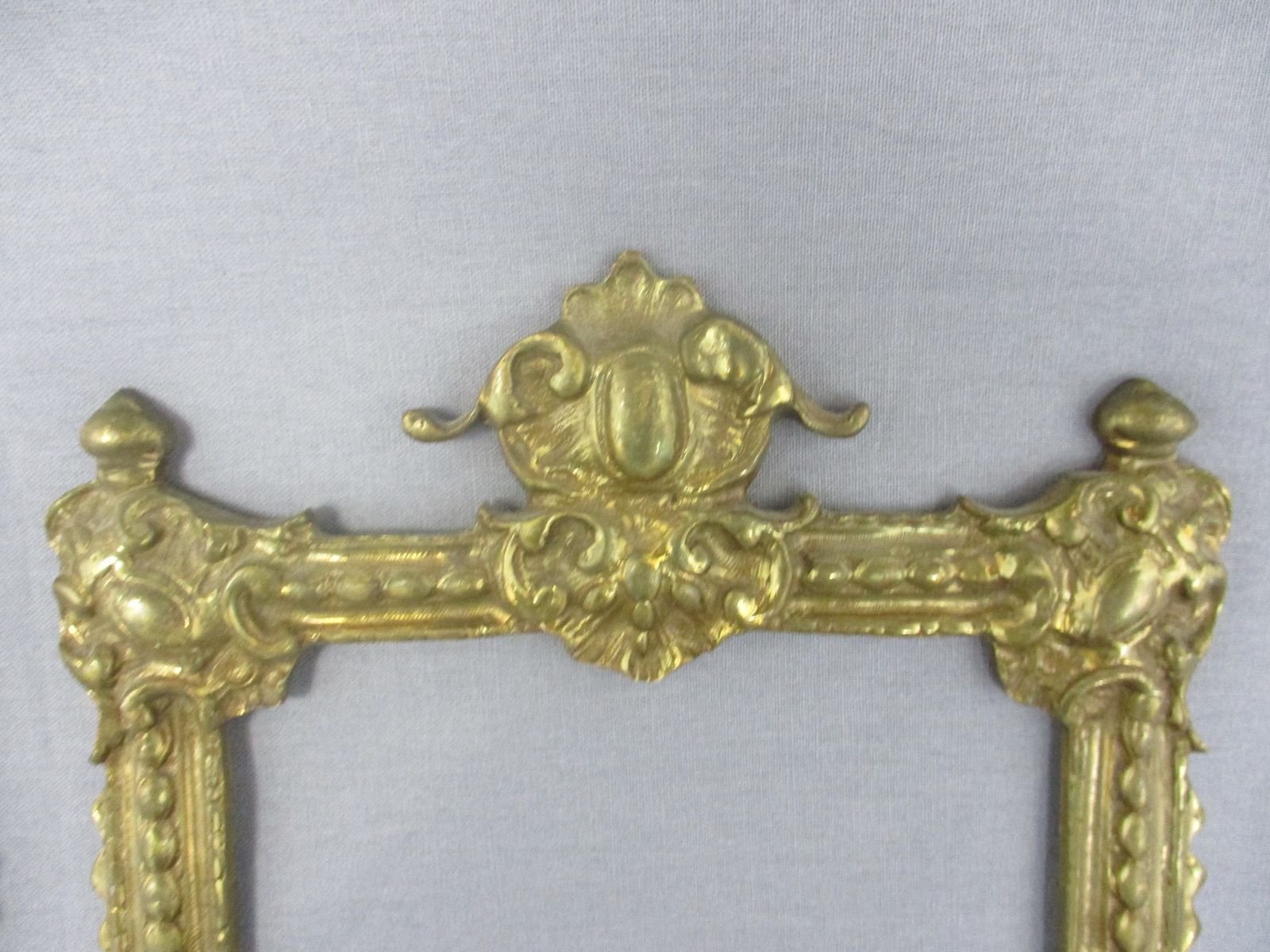 Couple Pair Art Nouveau  Antique Brass Picture Frames Ornate photo furniture