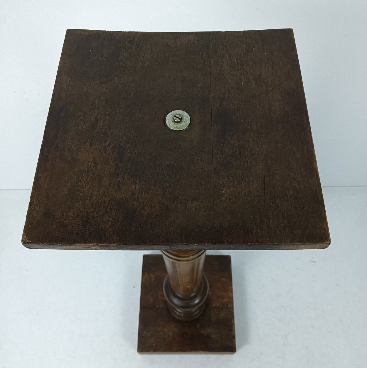 Wooden Pillar Pedestal Display Side Occasional Table Bonsai Plant Stand Vintage photo vintage