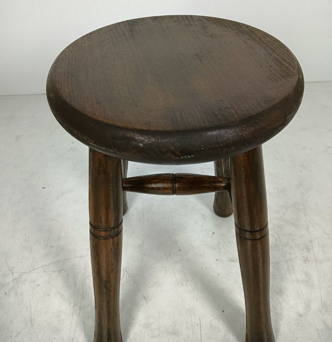 Small Antique Milking Stool Carved Wood Plant Stand Bonsai Table Barn Style photo for sale