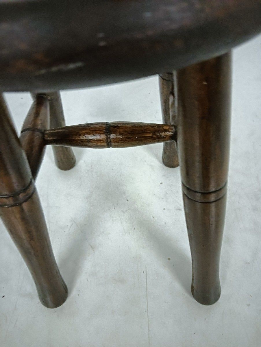 Small Antique Milking Stool Carved Wood Plant Stand Bonsai Table Barn Style photo buy