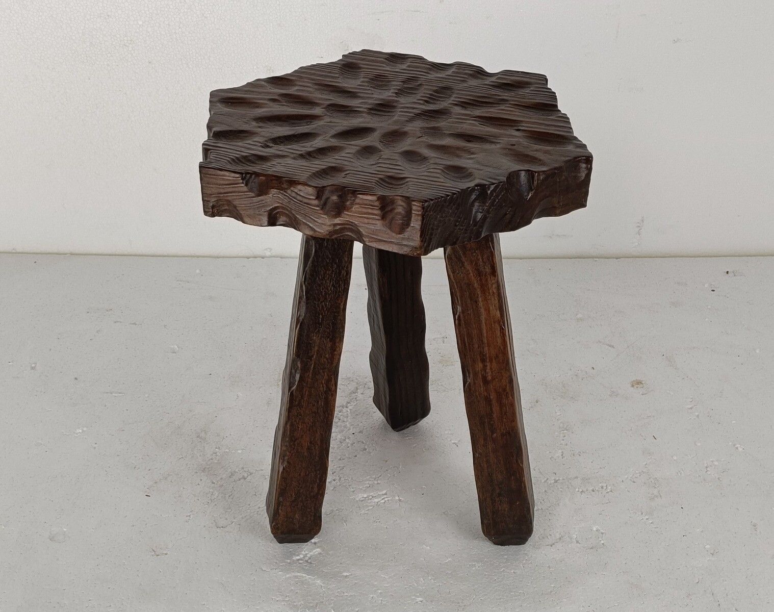 Spanish Tripod Side Display Wine Milking Stool Table Pedestal Plant Bonsai Stand photo furniture