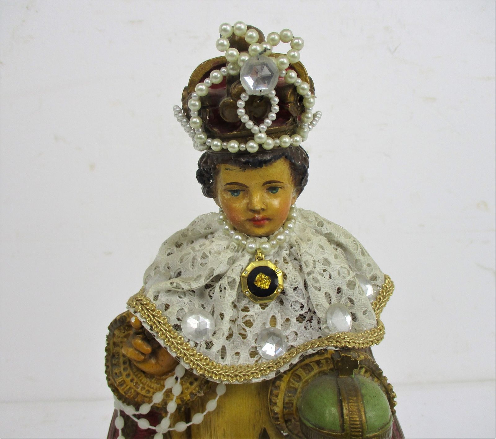 Statue Infant Of Prague Infant Jesus Santo Nino Plaster Chapel Collector Wow Fab photo furniture