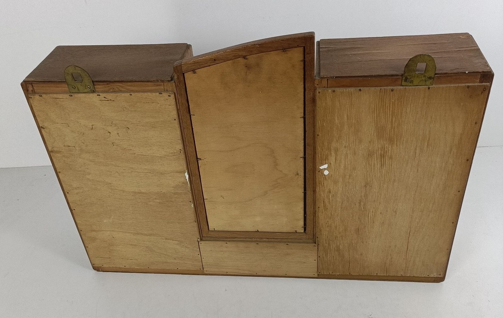 404.0 Double Antique Medicine Apothecary Kitchen Bathroom Cabinet Beveled Glass Art De photo