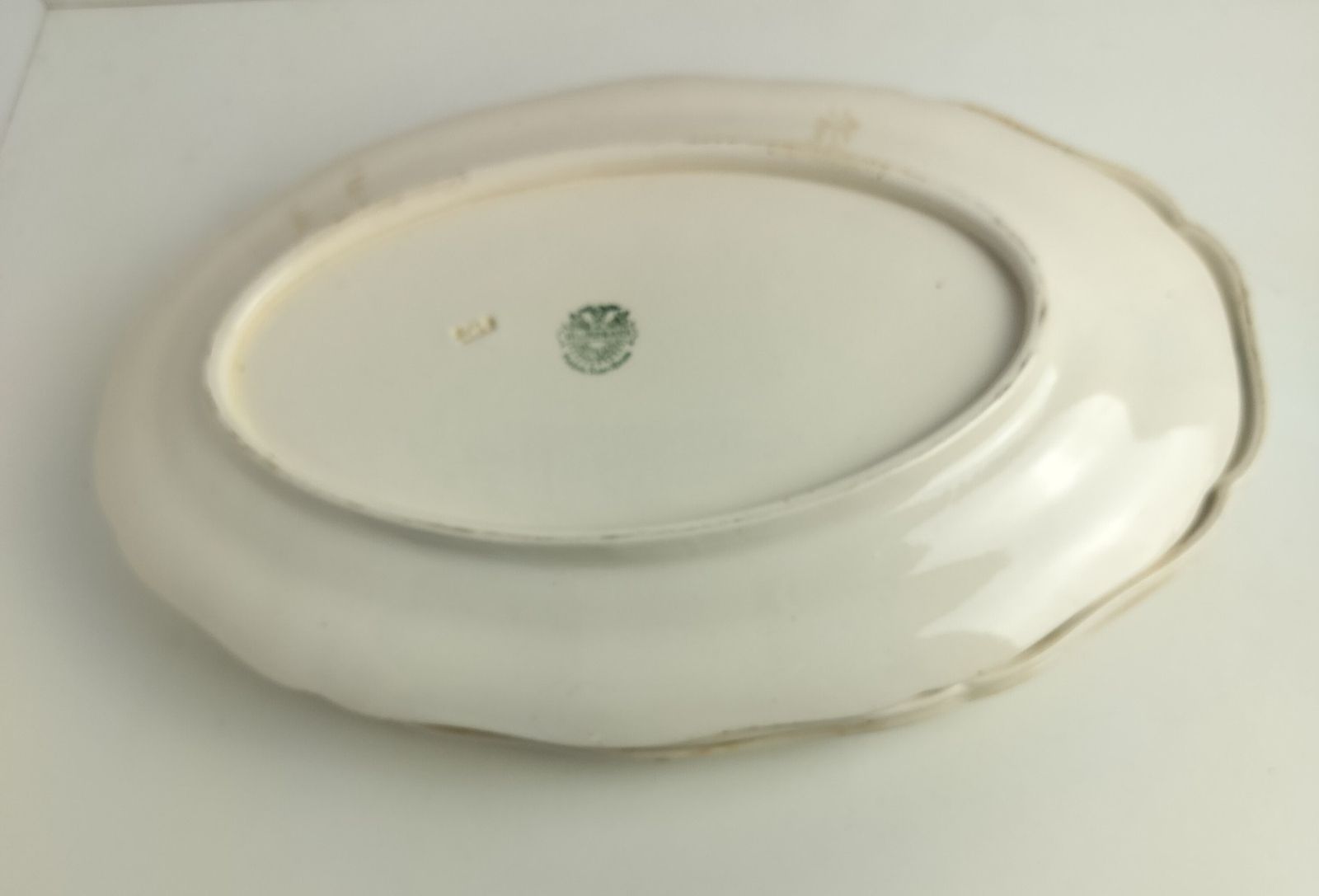 Antique 1900 Plates 3 Large Serving Dishes  Platters Boch Mettlach Rare Blue Ros photo vintage