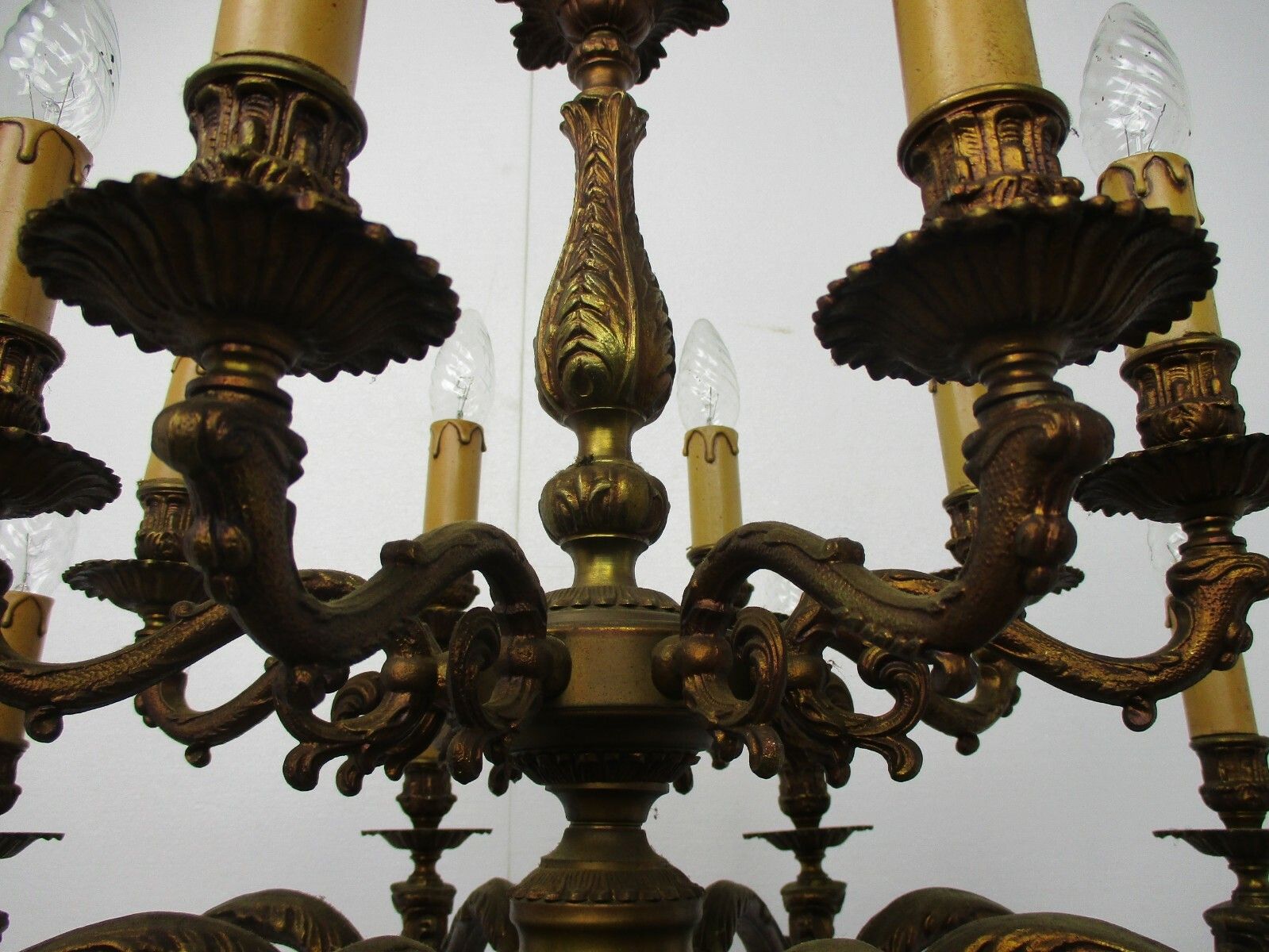 Impressive Chandelier Bronze 14! Lights Arm Ornate  Hollywood Regency Gorgeous photo vinterior