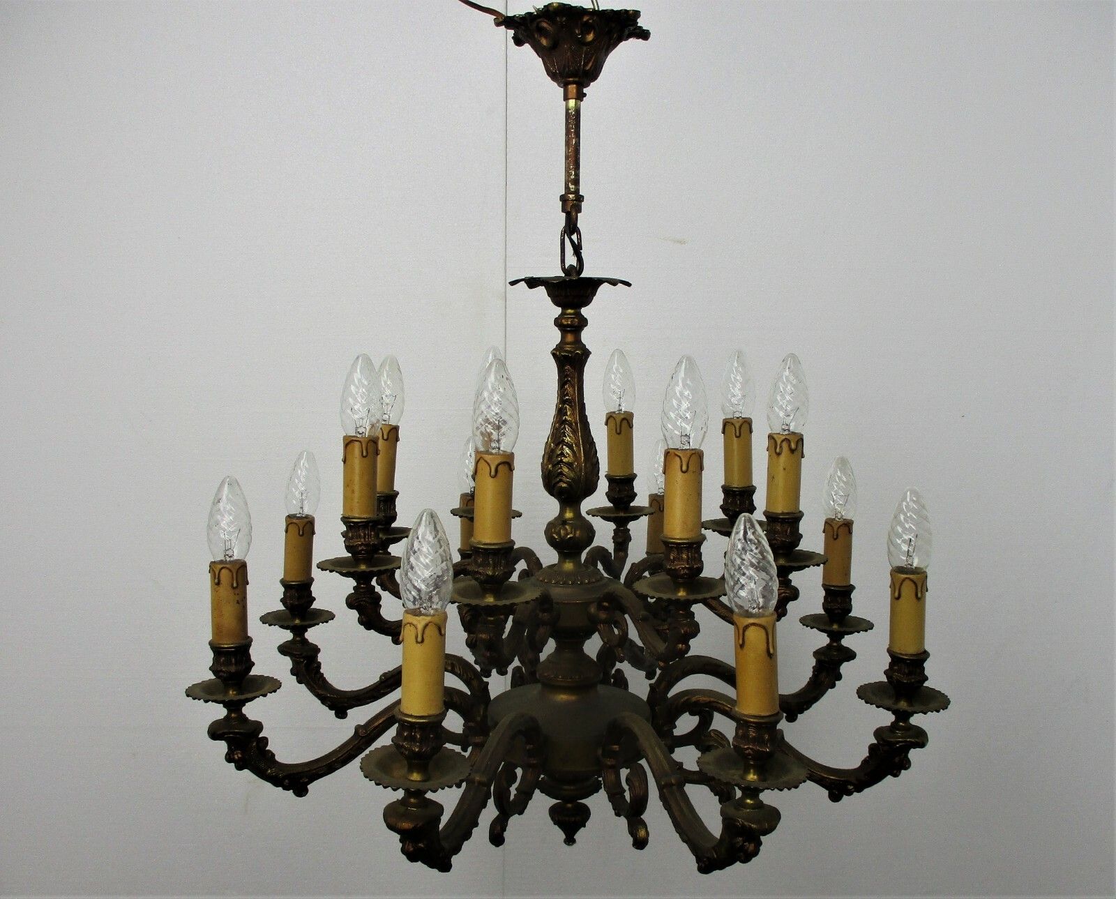 Impressive Chandelier Bronze 14! Lights Arm Ornate  Hollywood Regency Gorgeous photo buy