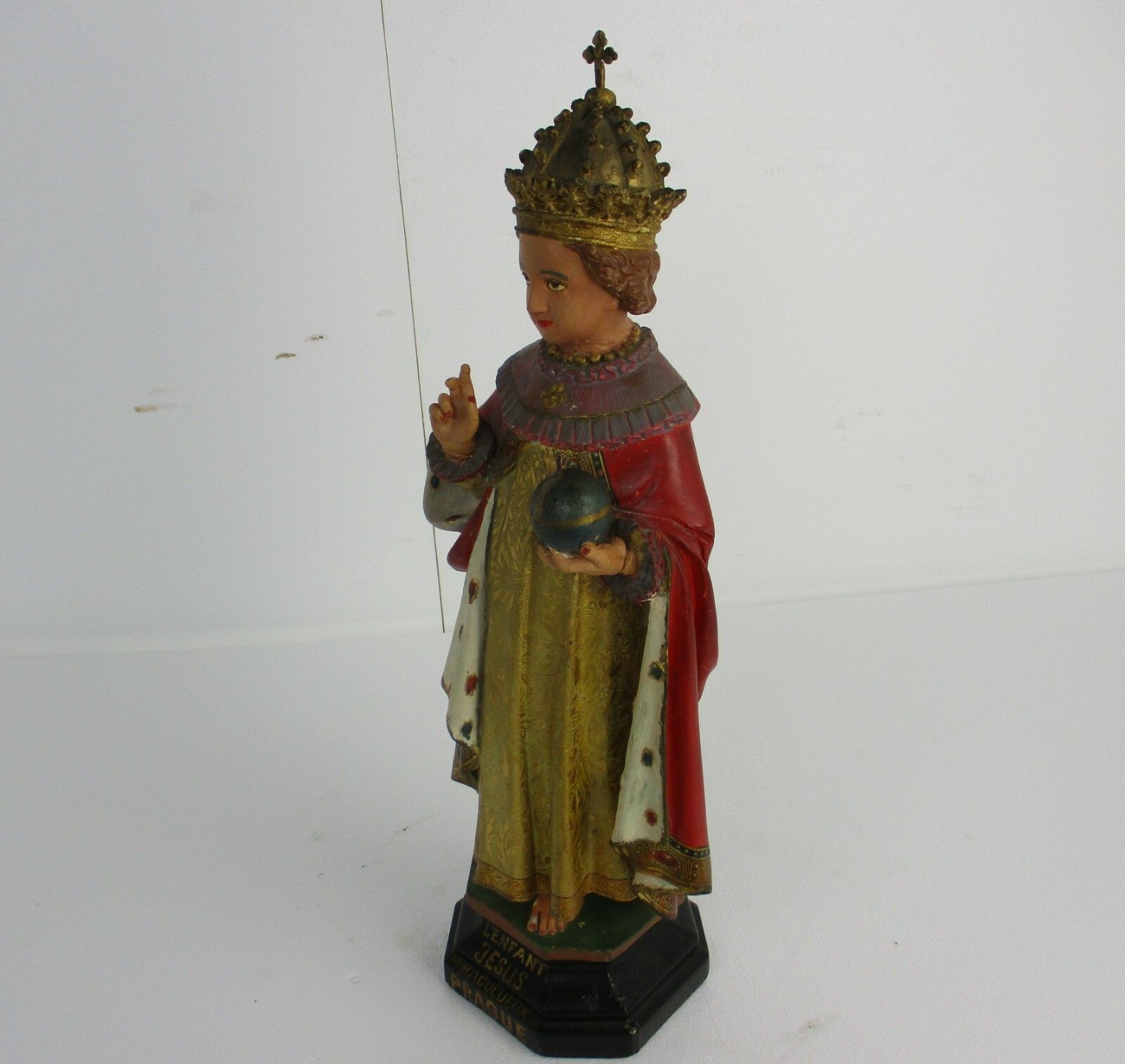 Xl Statue Infant Of Prague Infant Jesus Santo Nino Plaster Chapel Antique 1900 photo buy