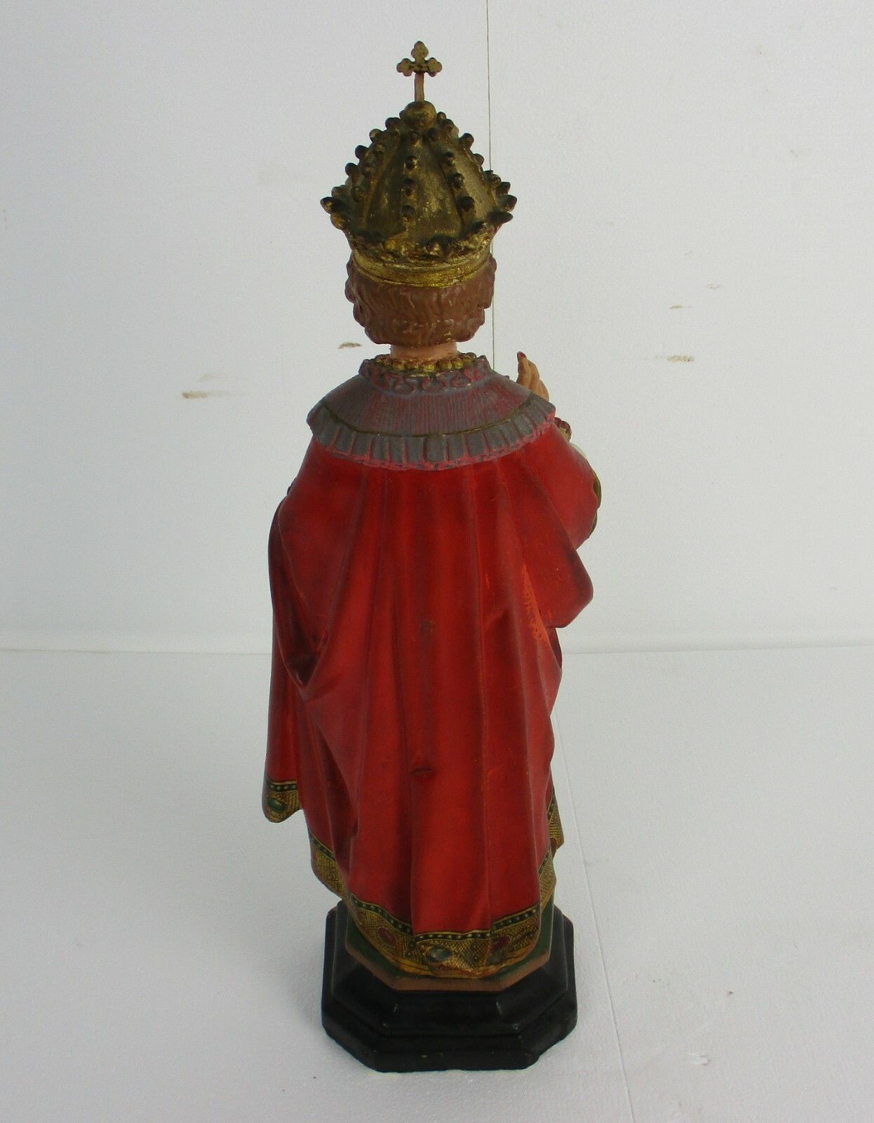 Xl Statue Infant Of Prague Infant Jesus Santo Nino Plaster Chapel Antique 1900 photo vintage
