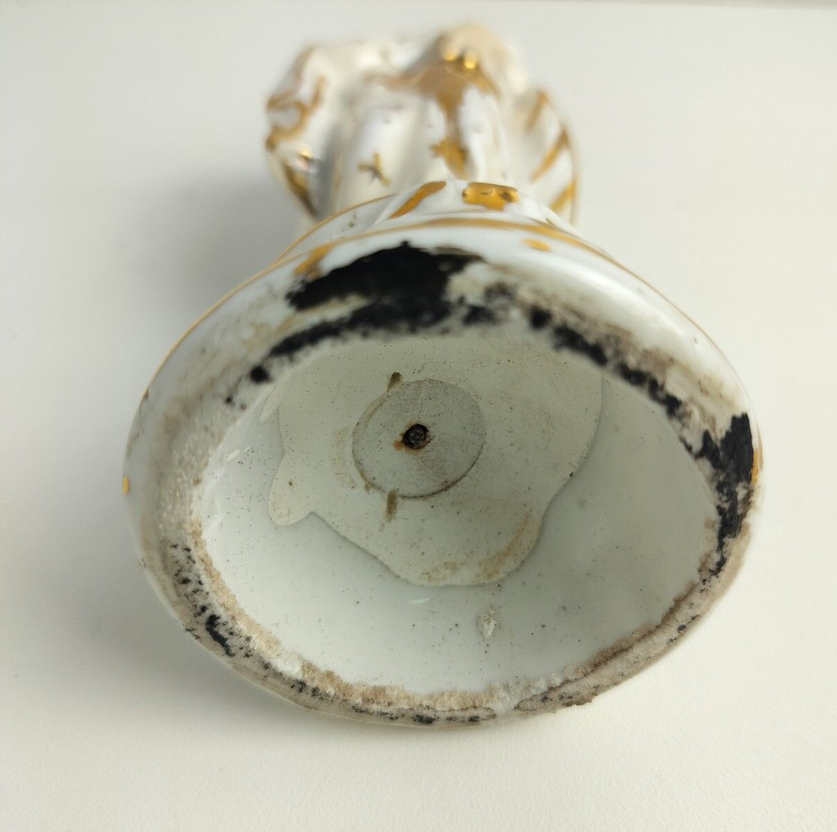 Antique 1900 Vieux Paris Porcelain Bisque Statue Virgin Mary Madonna With Infant photo vintage