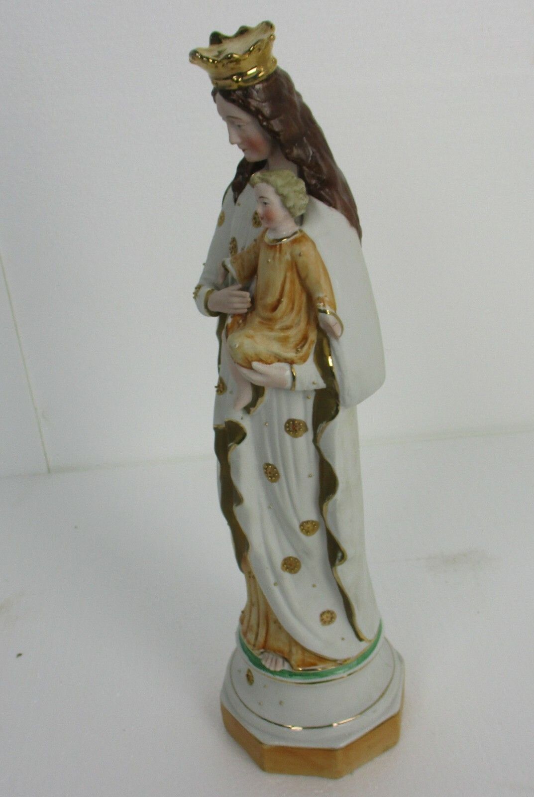 Antique Porcelain Bisque Statue Virgin Mary Our Lady Madonna Infant Jesus  Htf photo buy