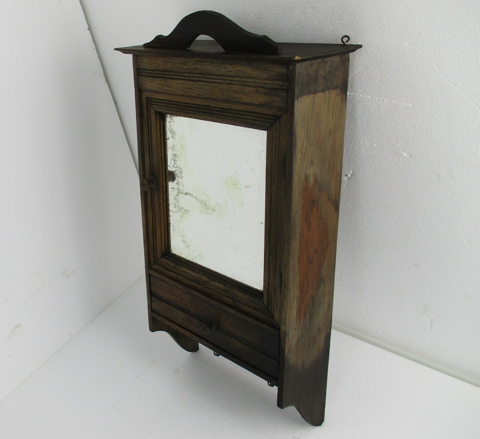 Large Kitchen Medicine Apothecary  Bathroom Cabinet Beveled Glass Towel Hooks photo for sale