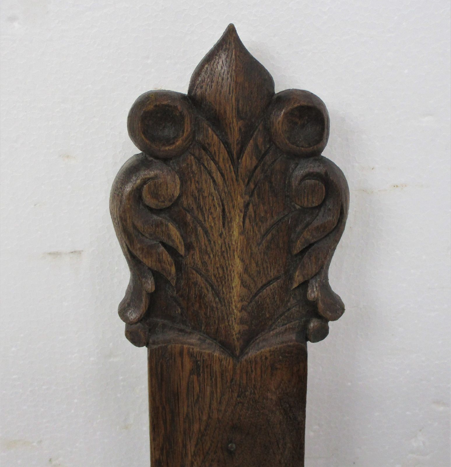 Large Hand Carved Wood Oak Ornate Hanging Crucifix Cross Jesus Christ Brass Corp photo for sale