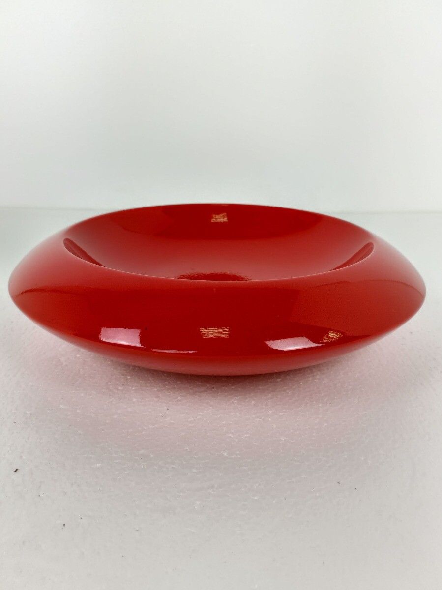 Pino Spagnolo For Sicart Italy, 1960/70's Space Age Dish Bowl Collector Red Ce photo for sale