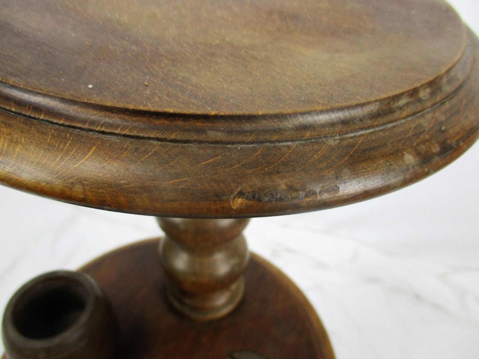 photo furniture Vintage Carved Wood Edwardian Pedestal Smoking Table Plant Bonsai Stand 2 Tier