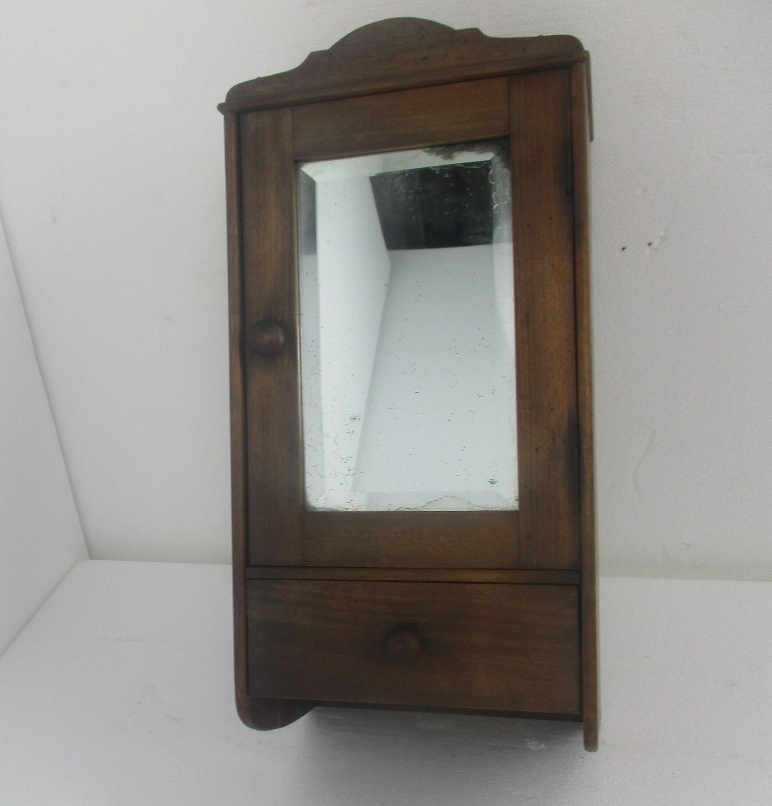 Small Kitchen Medicine Apothecary Bathroom Cabinet Carved Wood Beveled Glass Lov photo furniture