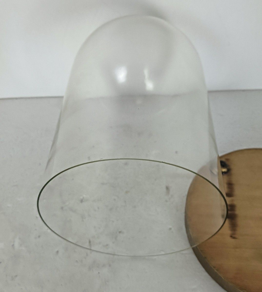 Small Antique Round Hand Blown Glass Dome Globe Steampunk Display Clock 11.88" photo vinterior