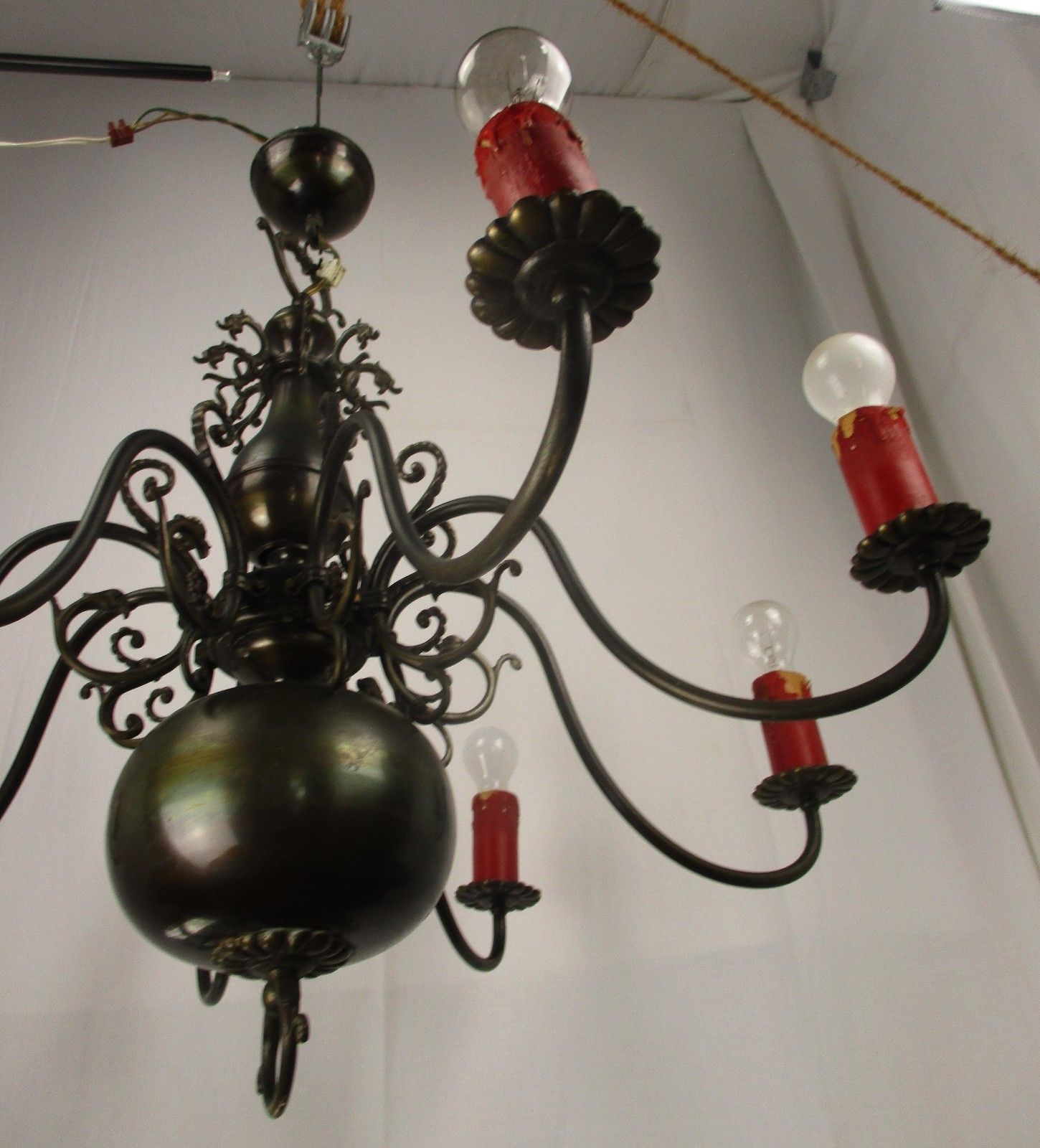 Impressive Huge Gothic Castle Chandelier Ornate Dragons 8 Arm Brass Flanders photo Lighting