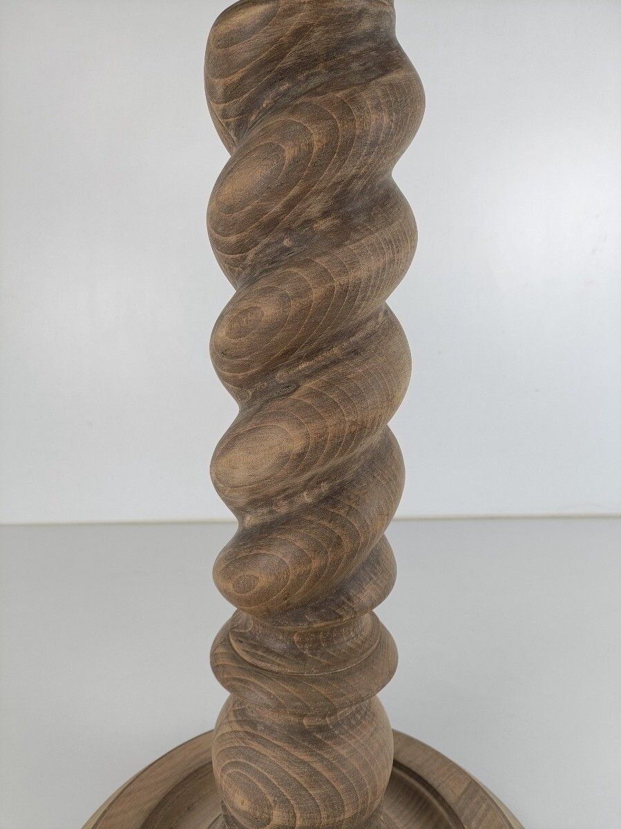 Barley Twist Pedestal Side Table Plant Stand Hand Carved Wood Vintage Barn Style photo Furniture